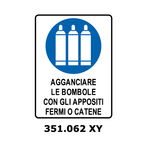 Targa AGGANCIARE LE BOMBOLE CON GLI APPOSITI FERMI O CATENE - Trust Print