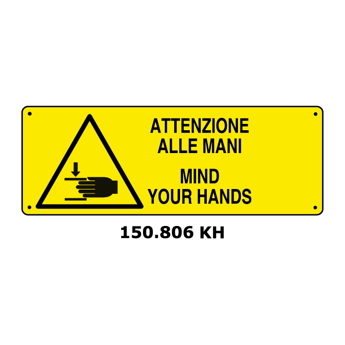Targa ATTENZIONE ALLE MANI e inglese - Trust Print