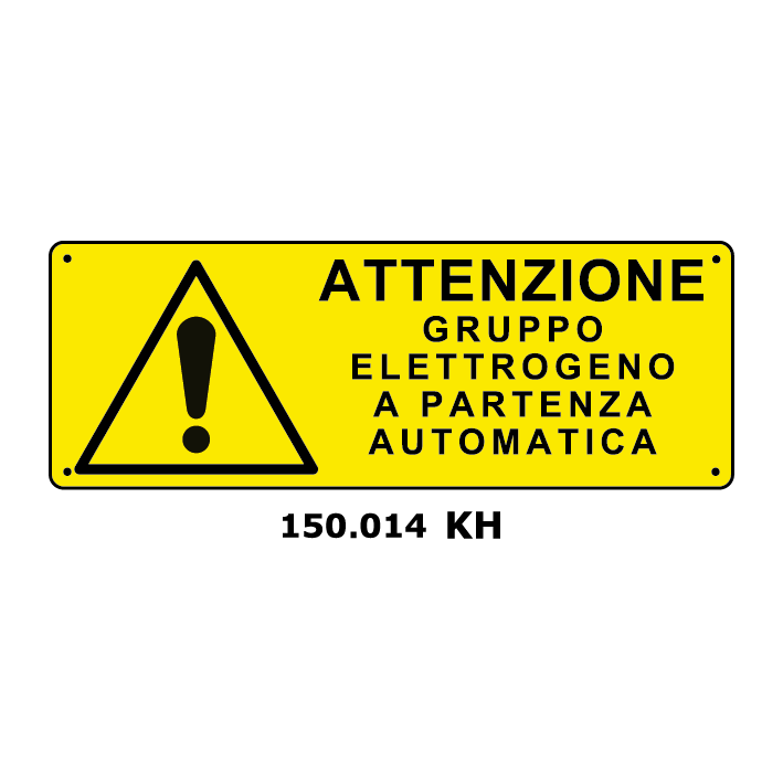 Targa ATTENZIONE GRUPPO ELETTROGENO - Trust Print