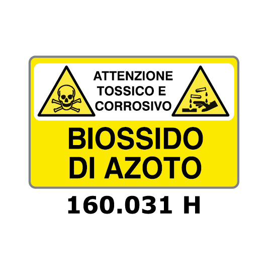 Targa ATTENZIONE TOSSICO E CORROSIVO BIOSSIDO DI AZOTO - Trust Print