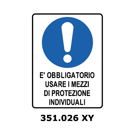 Targa E' OBBLIGATORIO USARE I MEZZI DI PROTEZIONE INDIVIDUALI - Trust Print
