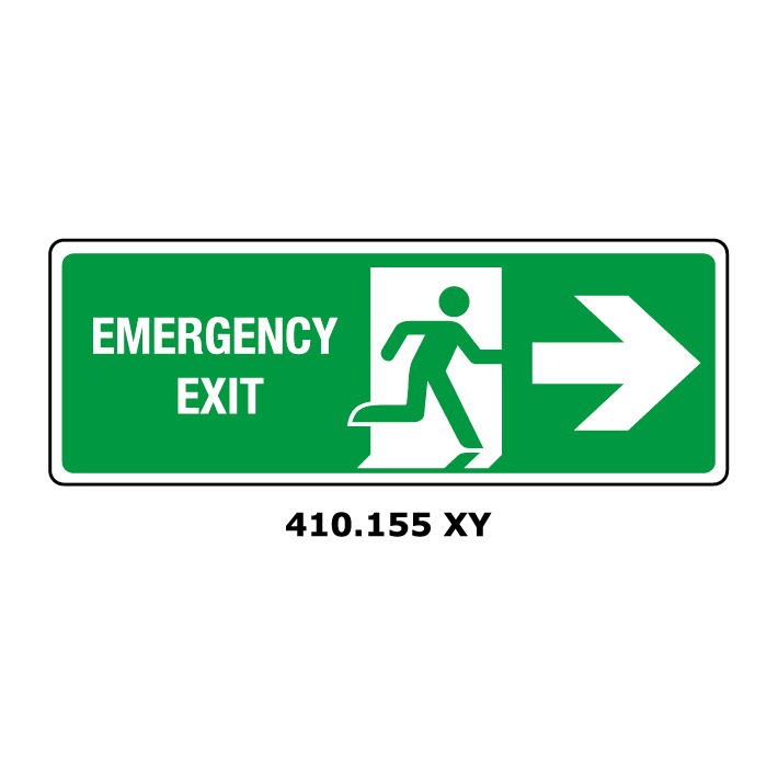 Targa EMERGENCY EXIT freccia a destra - Trust Print