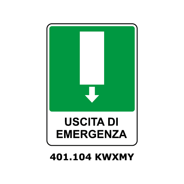 Targa USCITA DI EMRGENZA indietro - Trust Print