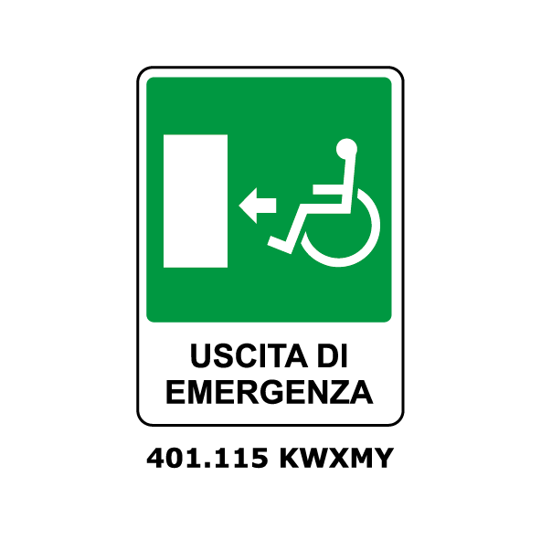 Targa USCITA DI EMRGENZA PER CARROZZINA sinistra - Trust Print