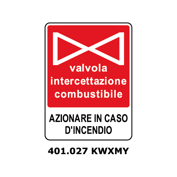 Targa VALVOLA INTERCETTAZIONE COMBUSTIONE - Trust Print