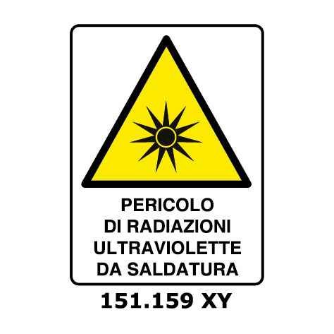 Targa PERICOLO DI RADIAZIONI ULTRAVIOLETTE DA SALDATURA