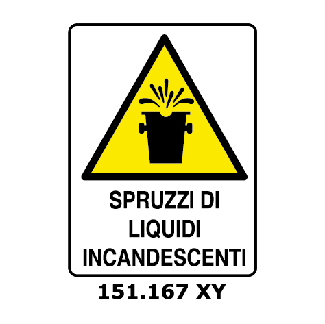 Targa SPRUZZI DI LIQUIDI INCADESCENTI