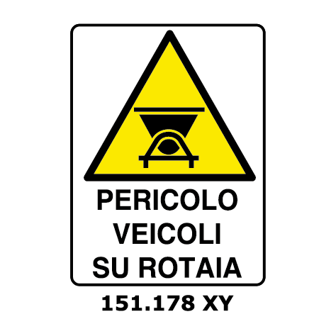 Targa PERICOLO VEICOLI SU ROTAIA