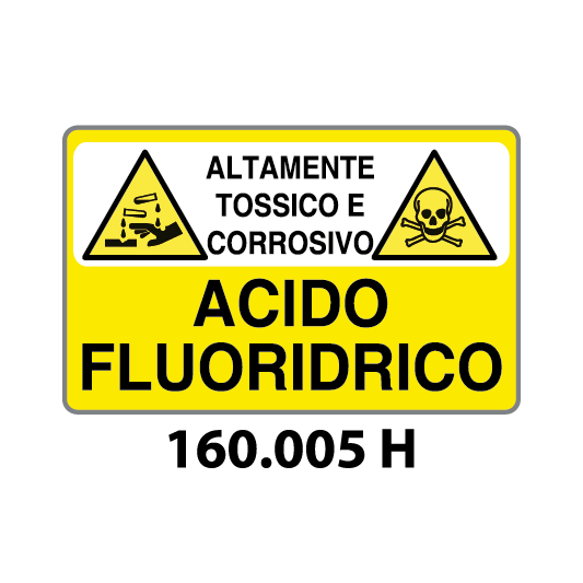 Targa ALTAMENTE TOSSICO E CORROSIVO ACIDO FLUORIDICO