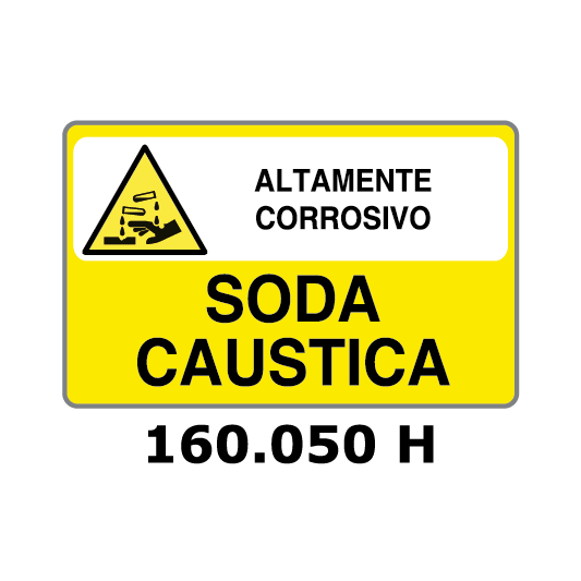 Targa ALTAMENTE CORROSIVO SODA CAUSTICA