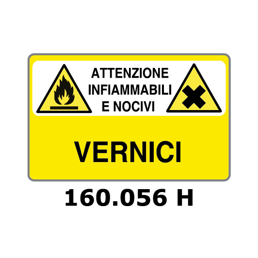 Targa ATTENZIONE INFIAMMABILI E NOCIVI VERNICI