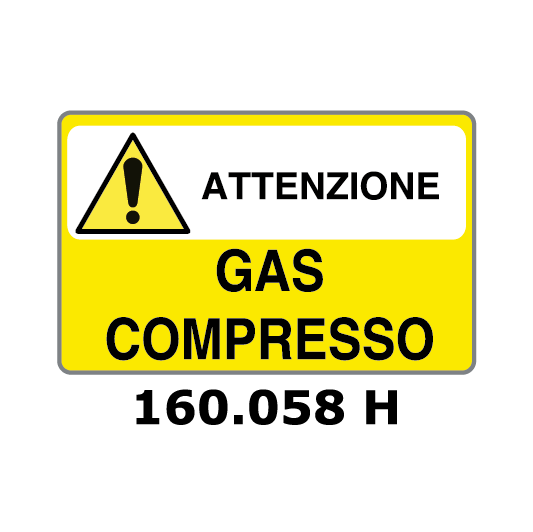 Targa ATTENZIONE GAS COMPRESSO