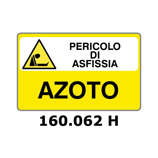 Targa PERICOLO DI AFISSIA AZOTO