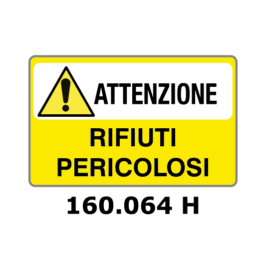 Targa ATTENZIONE RIFIUTI PERICOLOSI