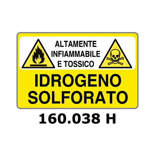 Targa ALTAMENTE INFIAMMABILE E TOSSICO IDROGENO SOLFORATO - Trust Print