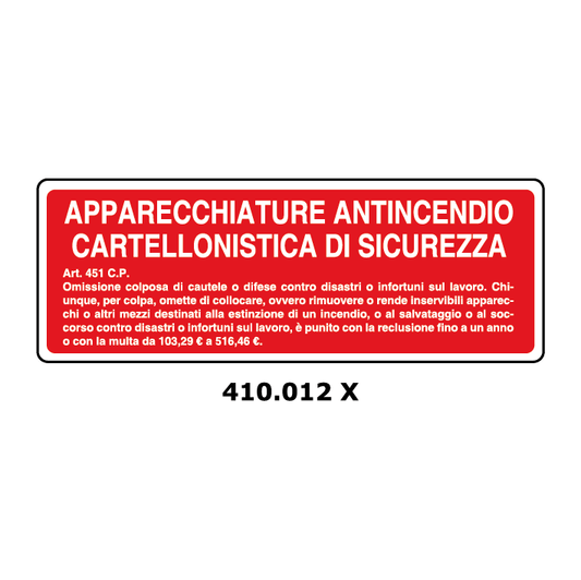 Targa APPARECCHIATURE ANTINCENDIO CARTELLONISTICA DI SICUREZZA - Trust Print