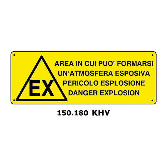 Targa AREA IN CUI PUO' FORMARSI UN'ATMOSFERA ESPLOSIVA e inglese - Trust Print