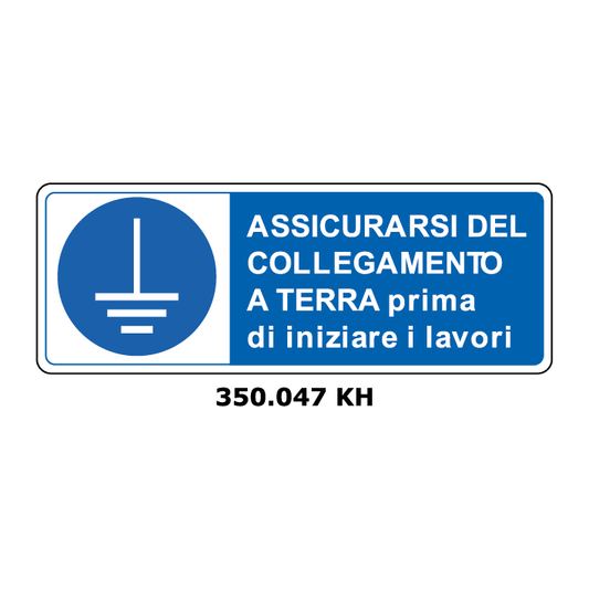 Targa ASSICURARSI DEL COLLEGAMENTO A TERRA prima di iniziare i lavori - Trust Print