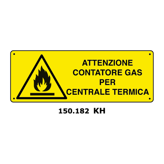 Targa ATTENZIONE CONTATORE GAS PER CENTRALE TERMICA - Trust Print