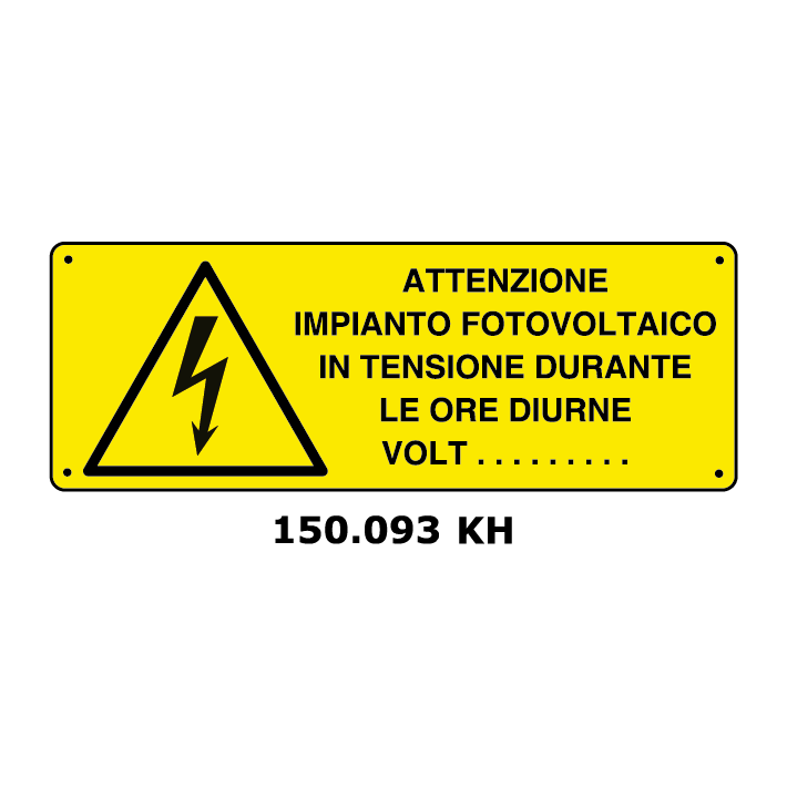 Targa ATTENZIONE IMPIANTO FOTOVOLTAICO - Trust Print