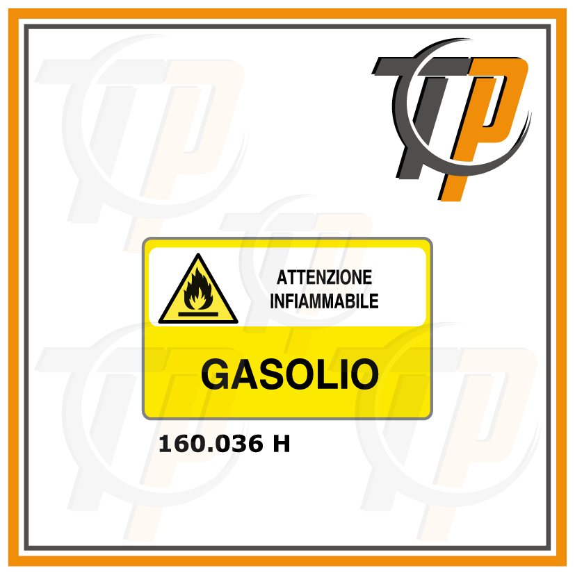 Targa ATTENZIONE INFIAMMABILE GASOLIO - Trust Print