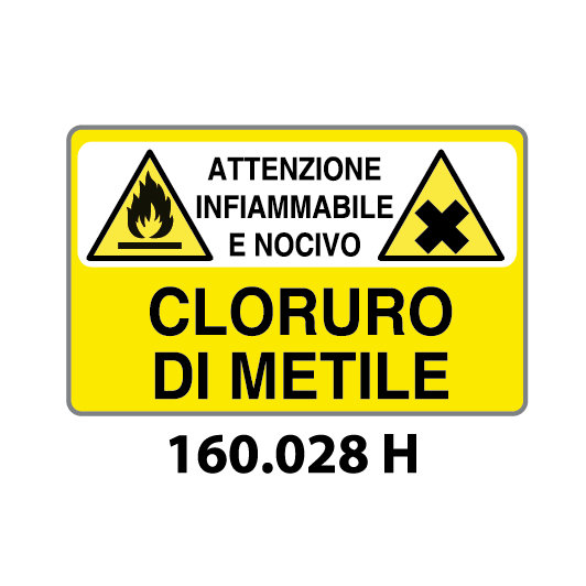 Targa ATTENZIONE INFIAMMABILI E NOCIVO CLORULO DI METILE - Trust Print