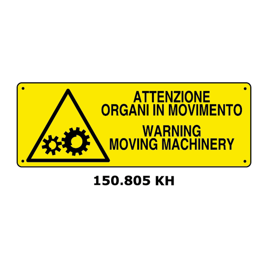 Targa ATTENZIONE ORGANI IN MOVIMENTO e inglese - Trust Print
