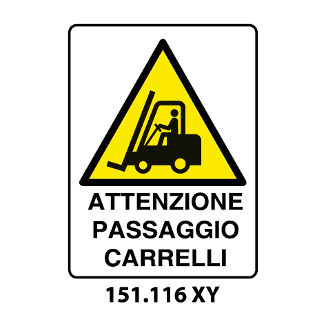 Targa ATTENZIONE PASSAGGIO CARRELLI - Trust Print