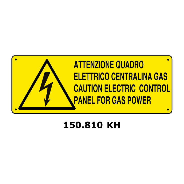 Targa ATTENZIONE QUADRO ELETTRICO CENTRALINA GAS e inglese - Trust Print