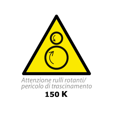 Targa ATTENZIONE RULLI ROTANTI/PERICOLO DI TRASCINAMENTO - Trust Print