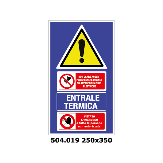 Targa CENTRALE TERMICA - VARI DIVIETI multisimbolo - Trust Print