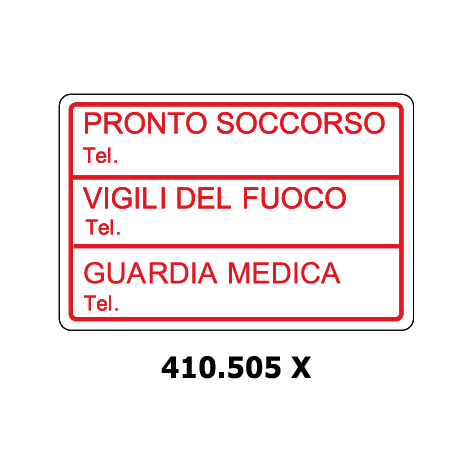 Targa con box TEL IMPORTANTI SOCCORSO - Trust Print