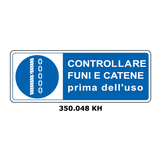 Targa CONTROLLARE FUNI E CATENE prima dell'uso - Trust Print