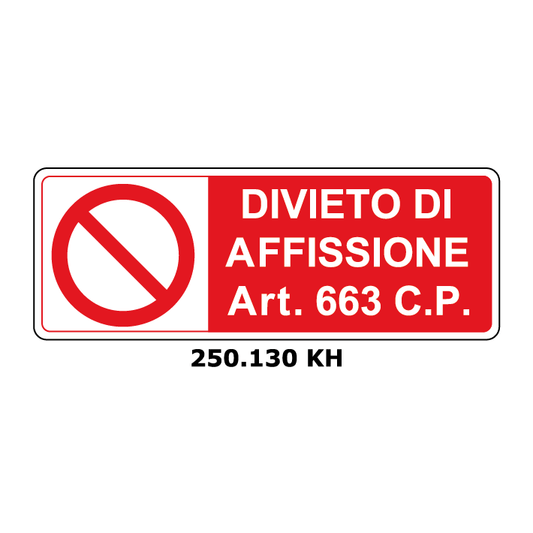 Targa DIVIETO AFFISSIONE Art. 663 C.P. - Trust Print