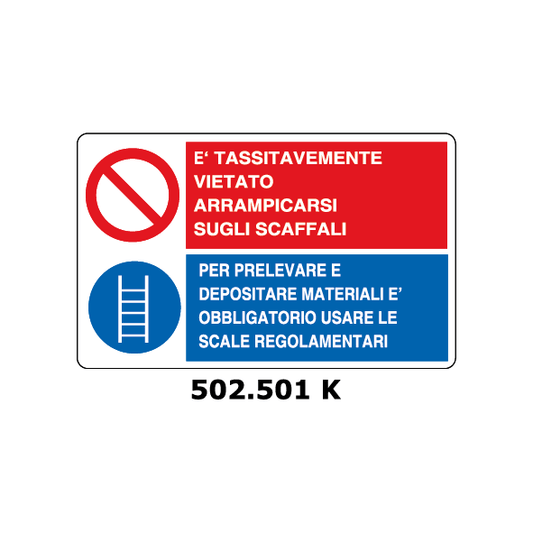 Targa DIVIETO E SCALA multisimbolo - Trust Print