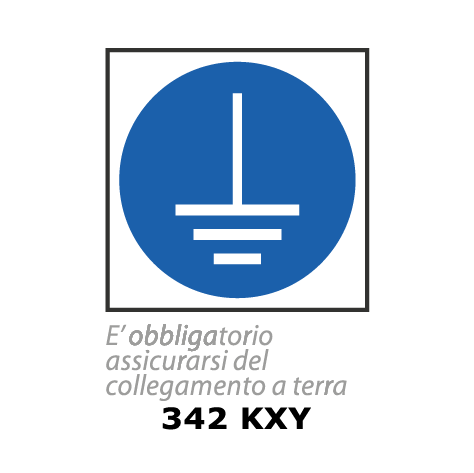 Targa E' OBBLIGATORIO ASSICURARSI DEL COLLEGAMENTO A TERRA - Trust Print