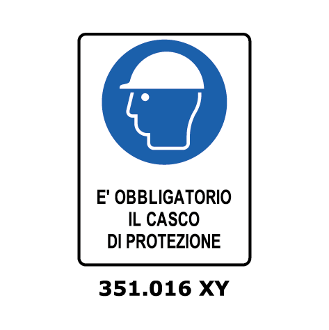 Targa E' OBBLIGATORIO IL CASCO DI PROTEZIONE - Trust Print