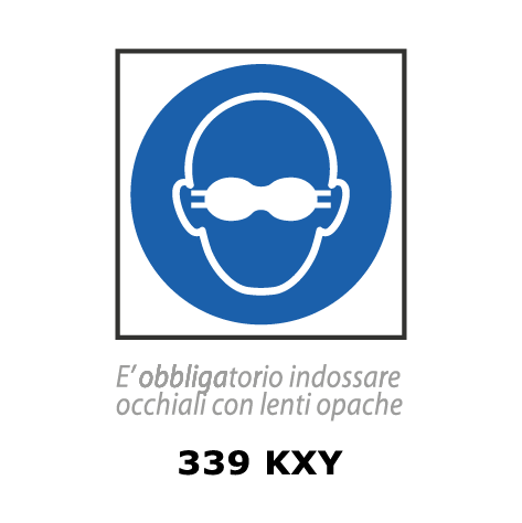 Targa E' OBBLIGATORIO INDOSSARE OCCHIALI CON LENTI OPACHE - Trust Print