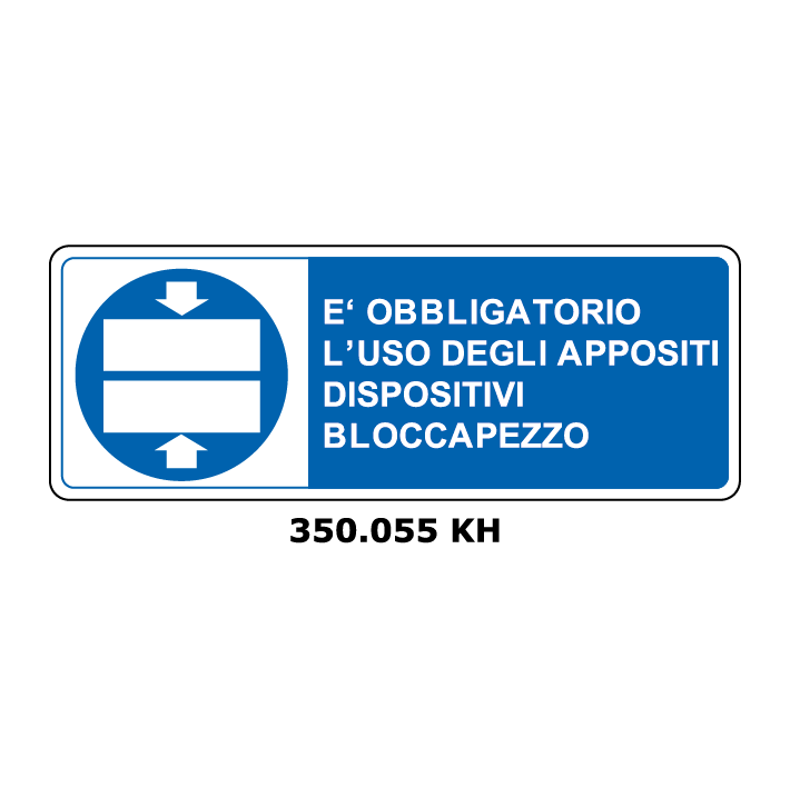 Targa E' OBBLIGATORIO L'USO DEGLI APPOSITI DISPOSITIVI BLOCCAPEZZO - Trust Print