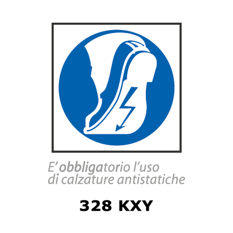 Targa E' OBBLIGATORIO L'USO DI CALZATURE ANTISTATICHE - Trust Print