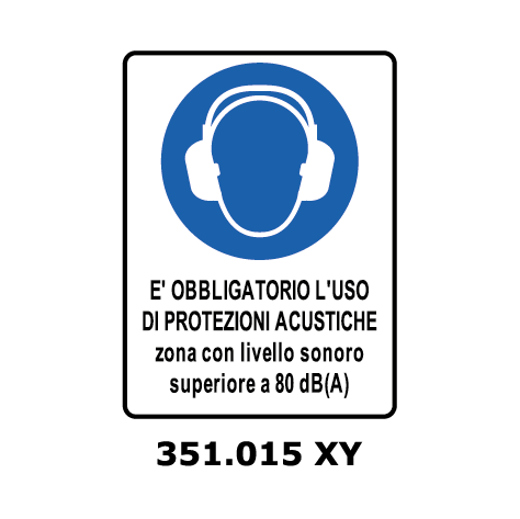 Targa E' OBBLIGATORIO L'USO DI PROTEZIONE ACUSTICHE - Trust Print