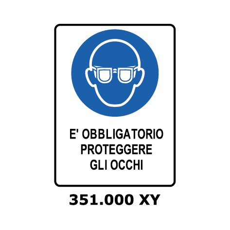 Targa E' OBBLIGATORIO PROTEGGERE GLI OCHHI - Trust Print