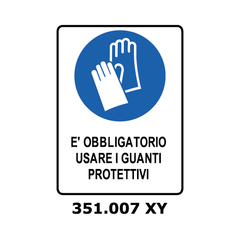 Targa E' OBBLIGATORIO USARE I GUANTI PROTETTIVI - Trust Print