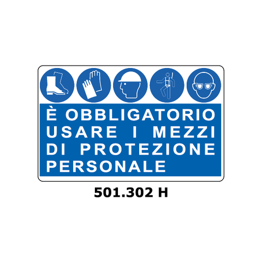 Targa E' OBBLIGATORIO USARE I MEZZI DI PROTEZIONE PERSONALE - Trust Print