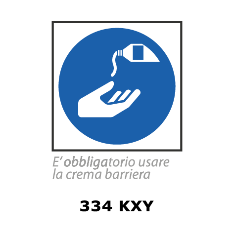 Targa E' OBBLIGATORIO USARE LA CREMA BARRIERA - Trust Print