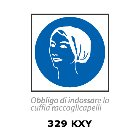 Targa E' OBBLIGO DI INDOSSARE LA CUFFIA RACCOGLI CAPELLI - Trust Print