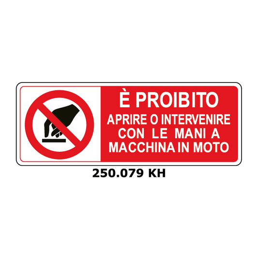 Targa E' PROIBITO APRIRE O ITERVENIRE CON LE MANI A MACCHINA IN MOTO - Trust Print