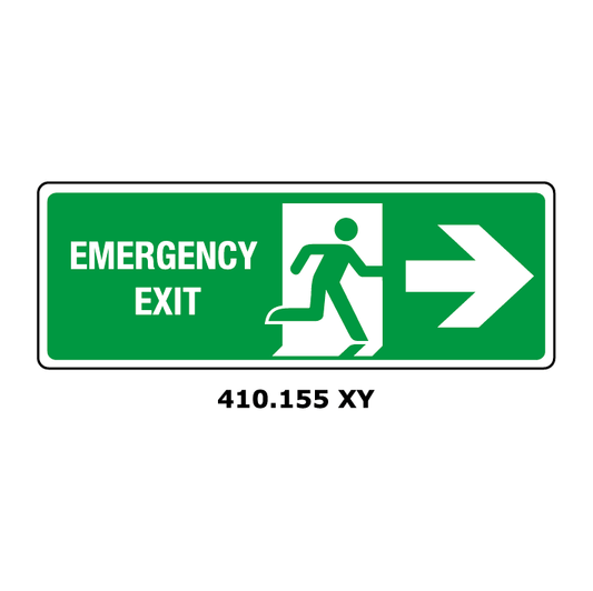 Targa EMERGENCY EXIT freccia a destra - Trust Print