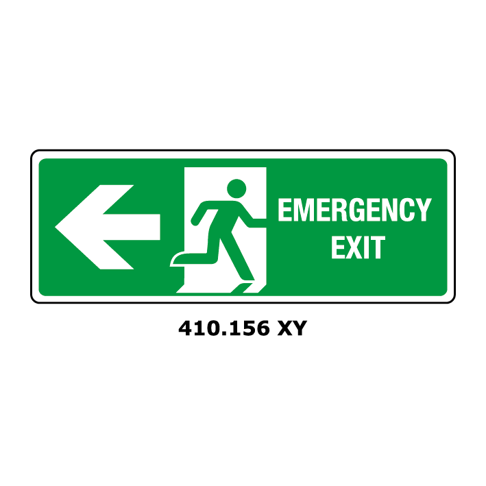 Targa EMERGENCY EXIT freccia a sinistra - Trust Print