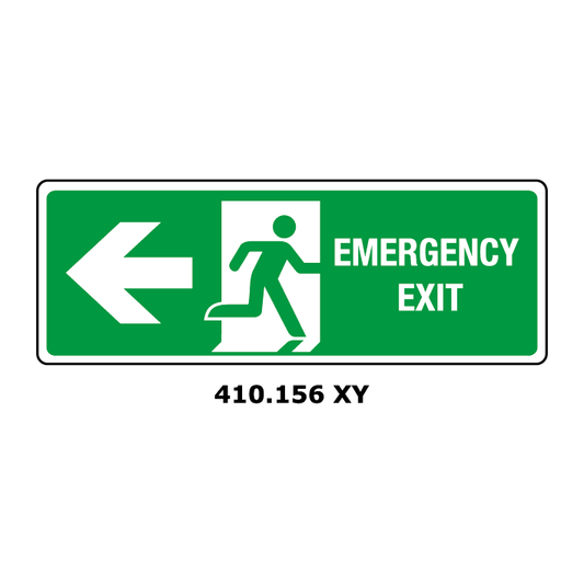 Targa EMERGENCY EXIT freccia a sinistra - Trust Print